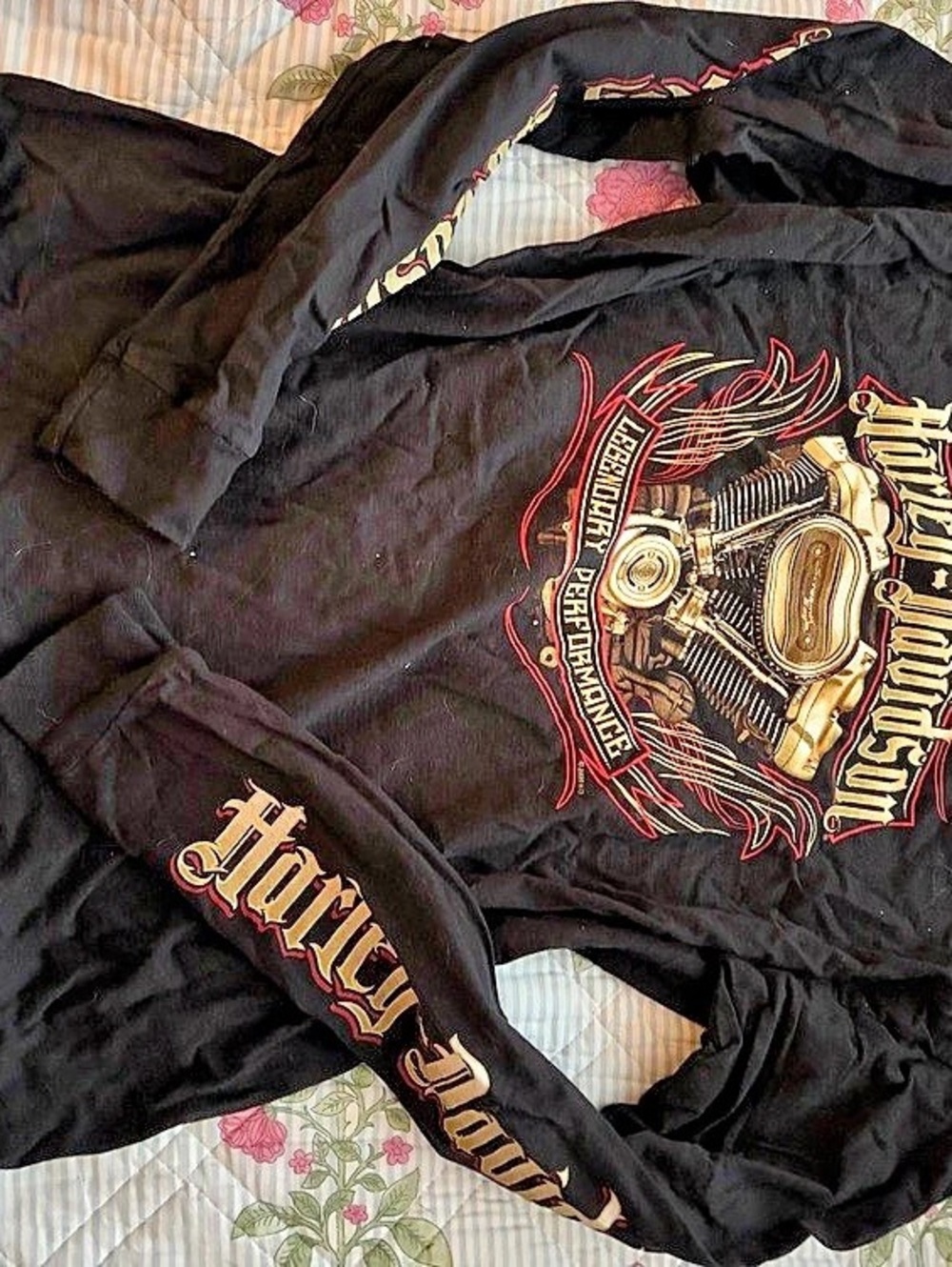 Harley-Davidson Legendary Performance Engine Long Sleeve Tee in Black